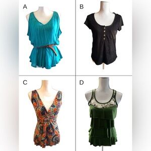 Bundle of Four Size Medium Junior Summer Tops